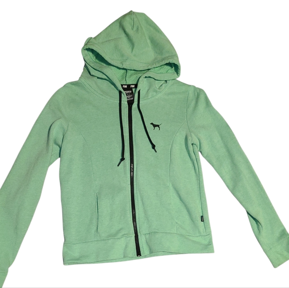 PINK by Victoria's Secret Mint Green Zip Hoodie SIZE SMALL